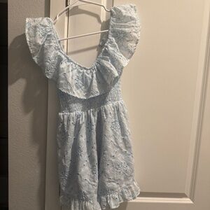 light blue floral romper